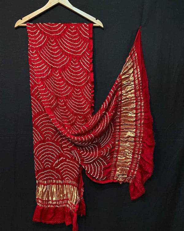 Red Gajji Silk Dupatta