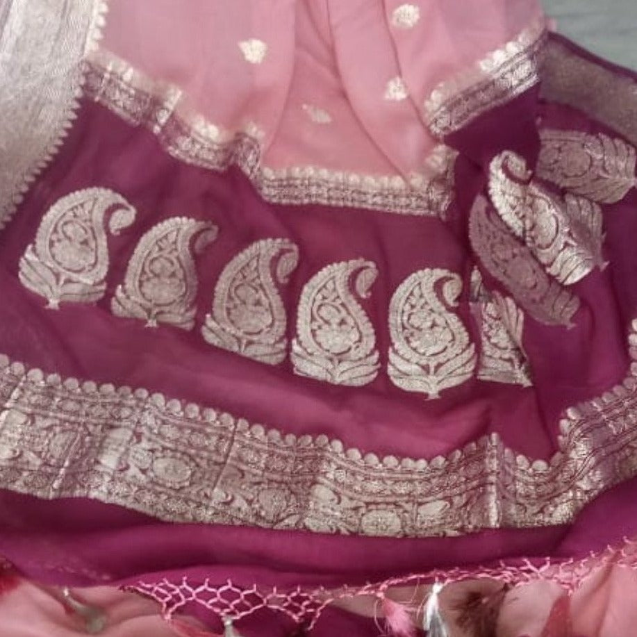 Pure Khaddi Chiffon Banarasi Saree | Reeling Threads