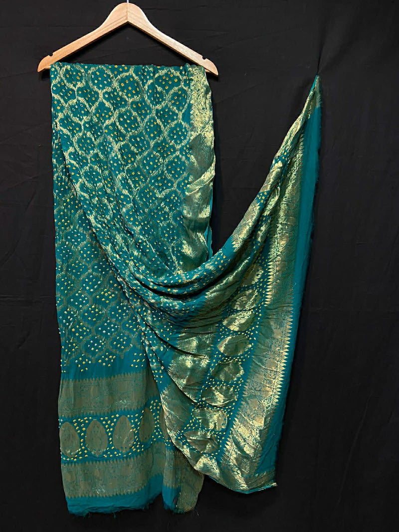 Sea Green Banarasi Ghatchola Dupatta,Banarasi Ghatchola Online ,Banarasi Silk Dupatta At Affordable Rates