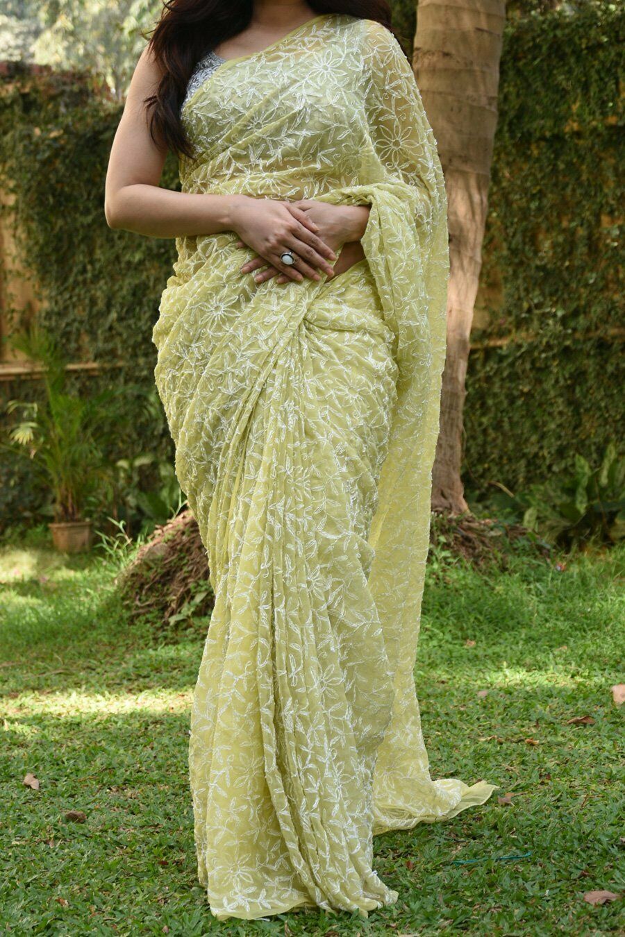 Saree Pastel Yellow – Anjul Bhandari