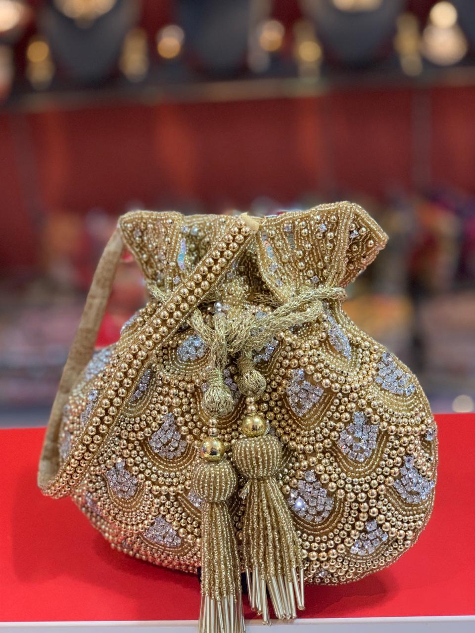 Buy Designer Potli Bag Wedding Gift Indian Bridal Bag Handbag Engagement  Gifts Bridesmaid Gifts Anniversary Gift Online in India - Etsy
