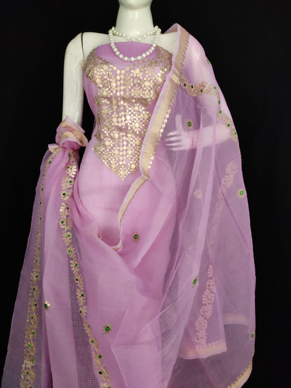 Beautiful Kota Doria Embroidery Work Suit In Purple,kota doria suits online shopping