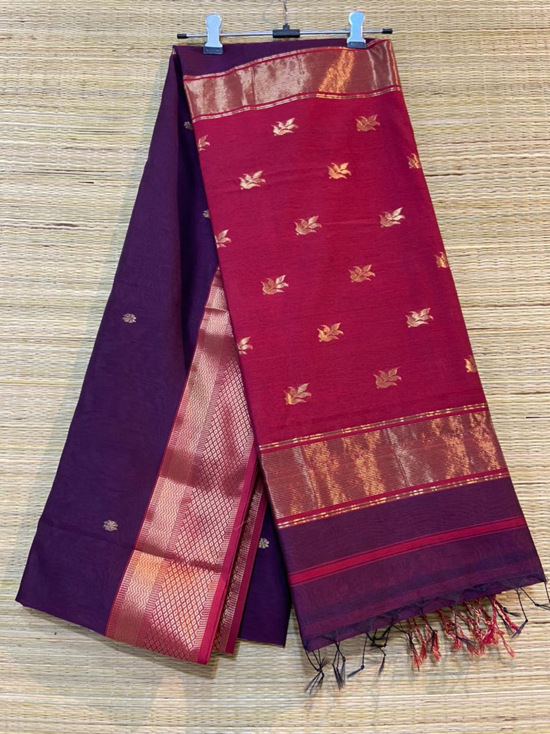 Purple Maheshwari Silk Sari,Shop Maheshwari Silk Saree Online,Buy Maheshwari Silk Saree At Best Rate