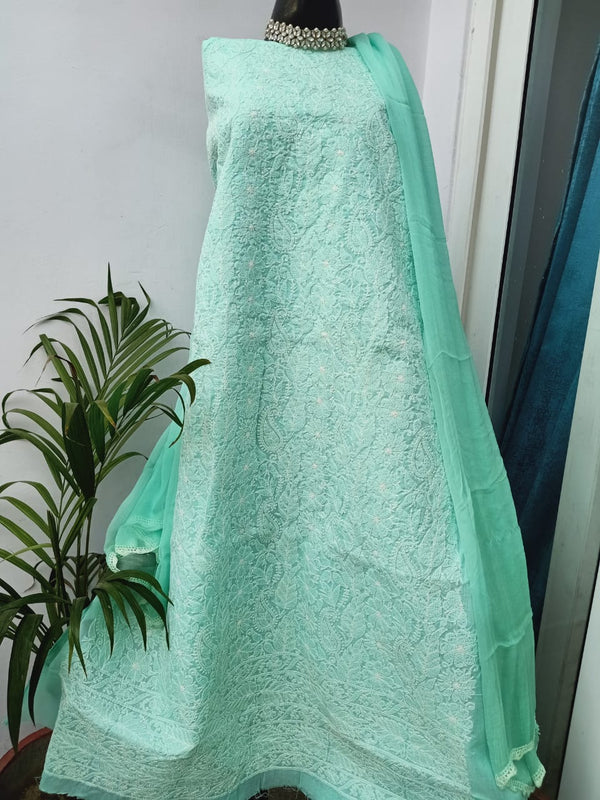 Attractive Cotton chikankari salwar suit - jhakhas.com