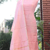 Baby Pink Pure Chanderi Chikankari  Salwar Suit