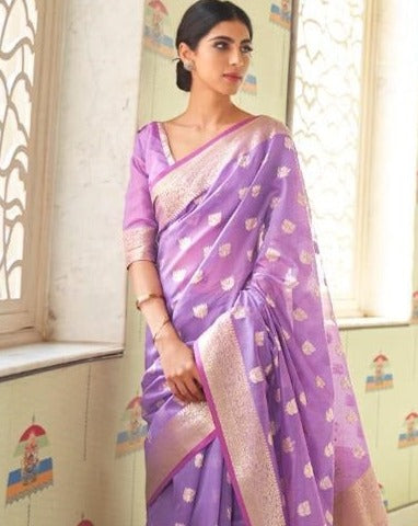 Purple Soft Modal Silk Weaving Saree