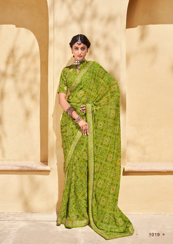Green Patola Georgette Saree