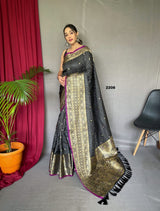 Black Jacquard Saree