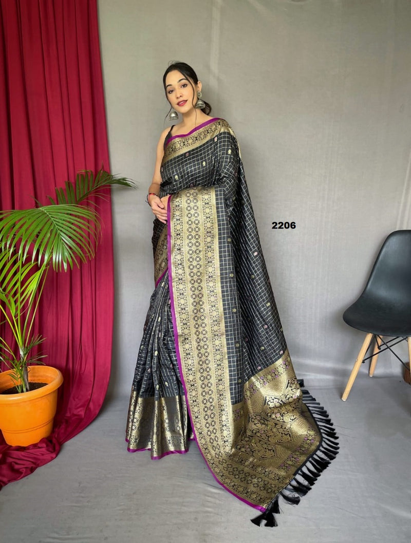 Black Jacquard Saree