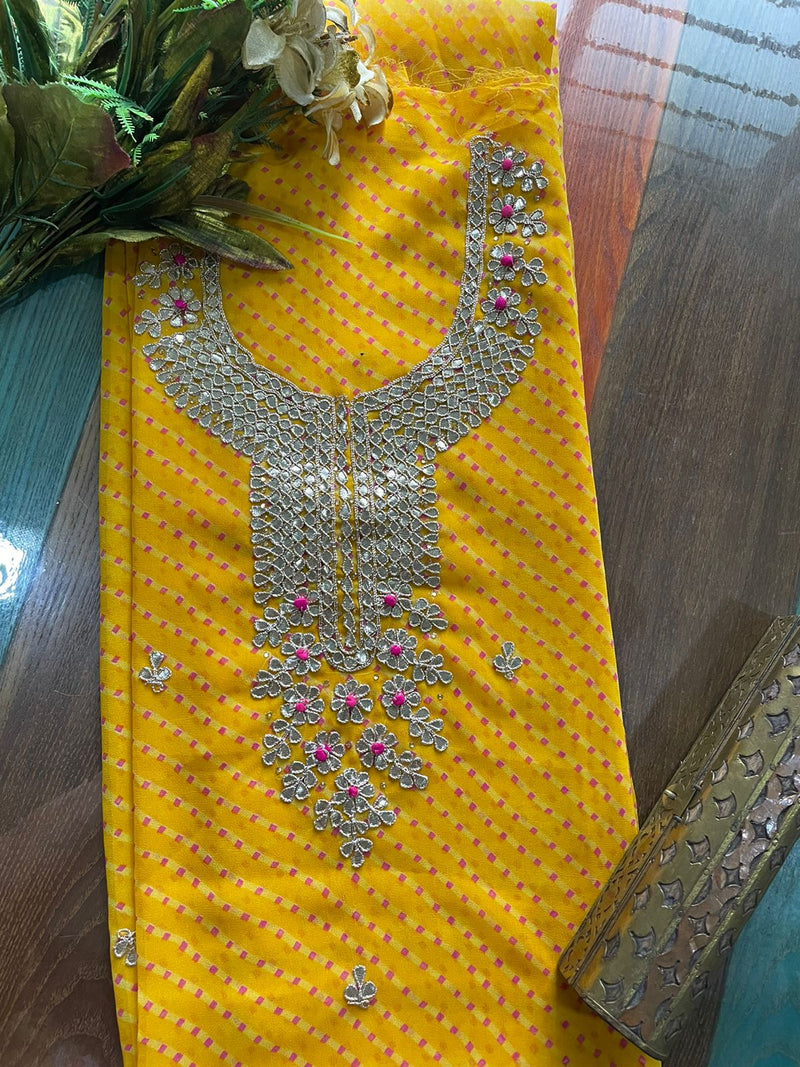 Buy Ishin Womens Cotton Yellow Gota Patti Embroidered Anarkali Dress  Online  ISHIN FASHIONS