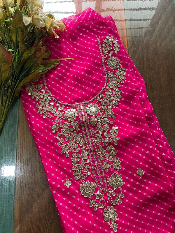 Pink Gota Patti Georgette Kurti