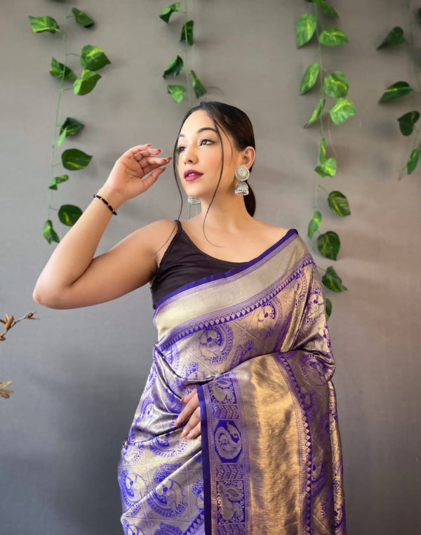 Blue Kanjivaram Silk Saree
