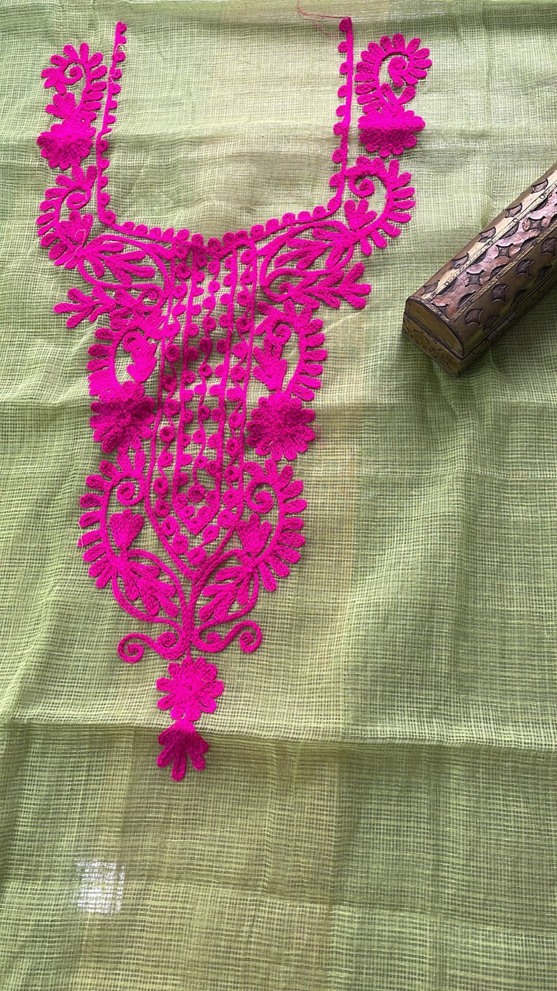 Shop Kota Doriya Embroidery Work Suit In Green