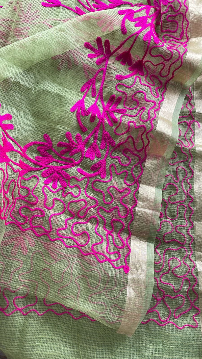 Shop Kota Doriya Embroidery Work Suit In Green