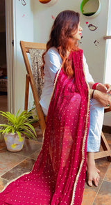 Wine Chiffon Dupatta
