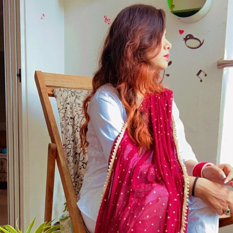 Wine Chiffon Dupatta, Chiffon Dupatta,  Wine Dupatta At Jhakhas.Com 