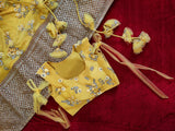 Yellow Embroidery Semi Stitched Net Lehenga