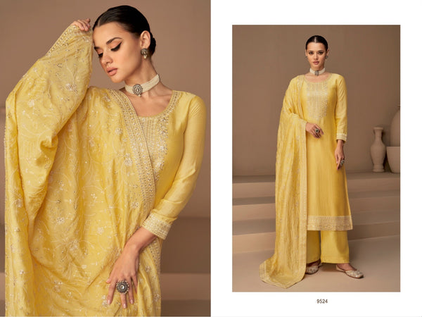 Yellow Silk Suit Set