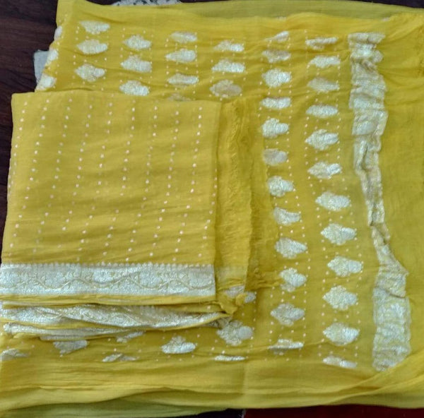 Yellow Banarasi Khaddi Salwar Suit