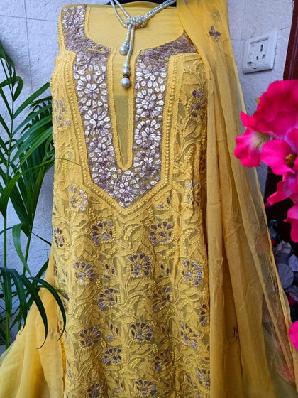 Big sale @40% on Heavy Chikankari Suits Online | Lucknow Chikankari ...