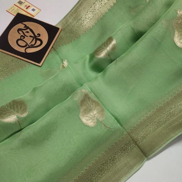 Banarasi Semi Georgette Saree In Sea Green