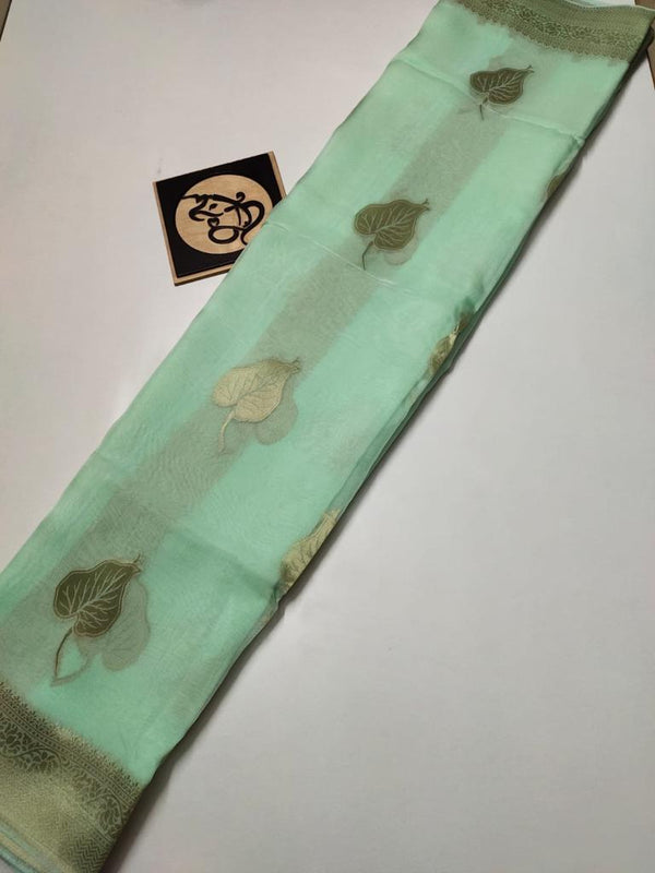 Sea Green Banarasi Semi Georgette Saree