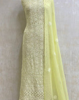 Yellow Georgette Chikankari Salwar Suit