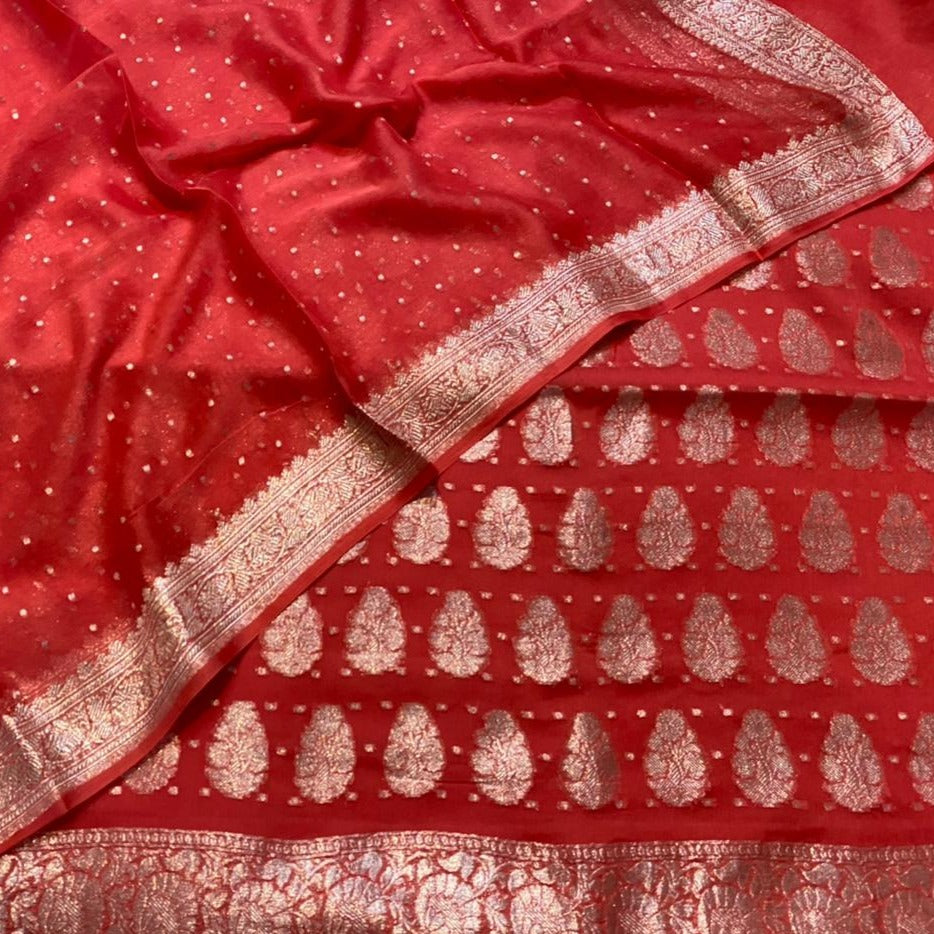 red banarasi khaddi salwar suit 