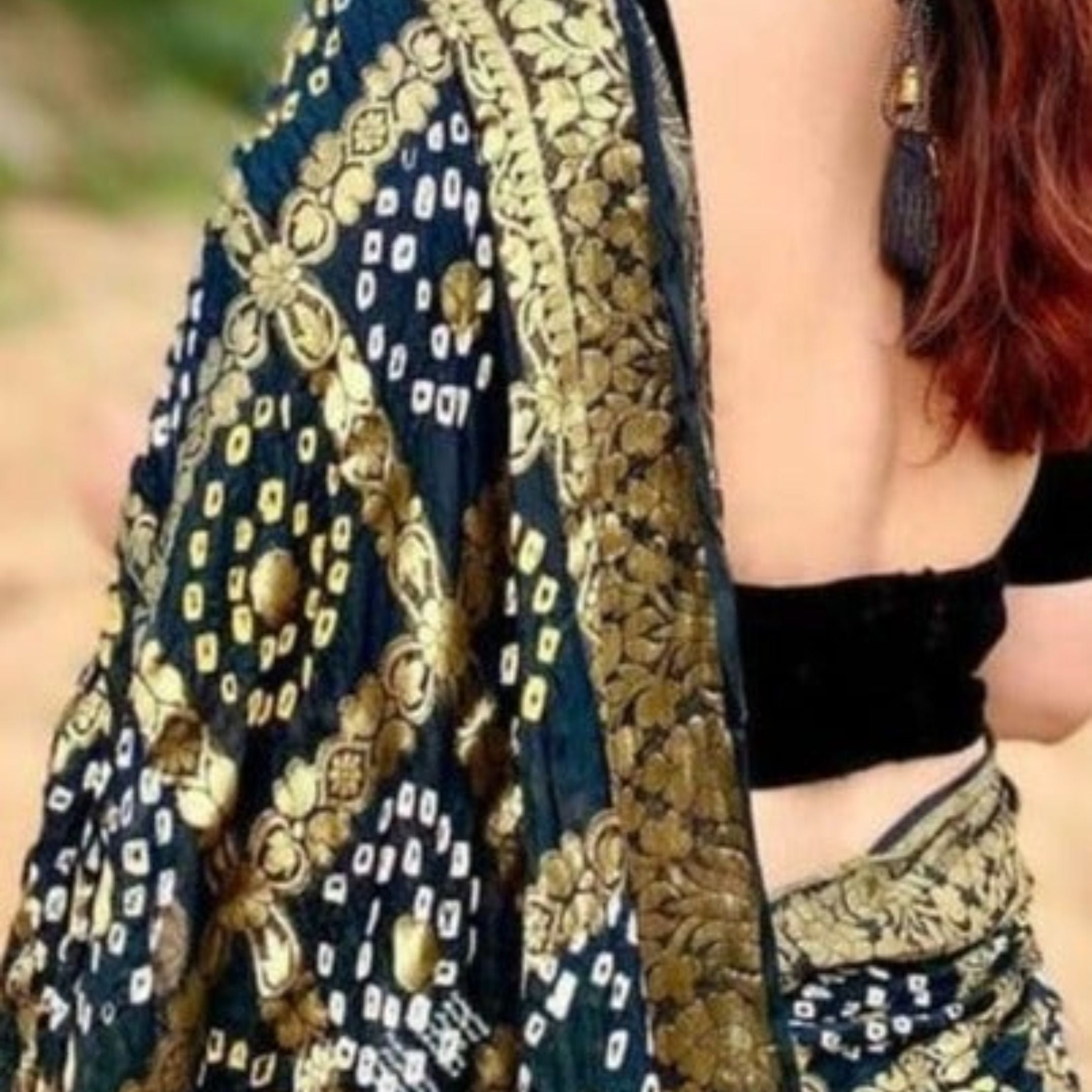 Bandhej Banarasi Silk Sari In Black,Shop Bandhani Saree,Best Banrasi Bandhej Online