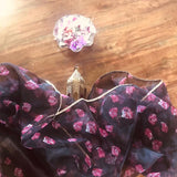 black n purple floral dupatta
