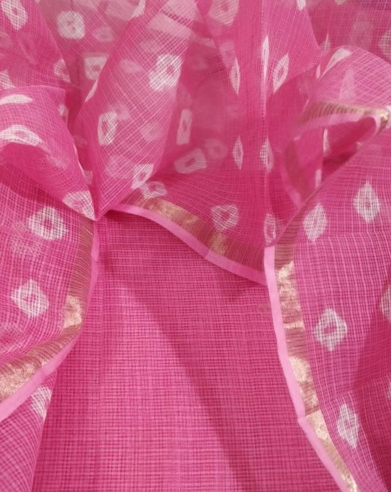 Fancy Kota Doria Embridery Work Suit In Rani,kota doria suits in jaipur