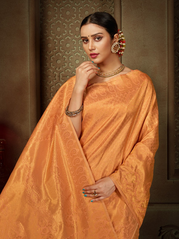 Kanjivaram Silk Saree in Orange