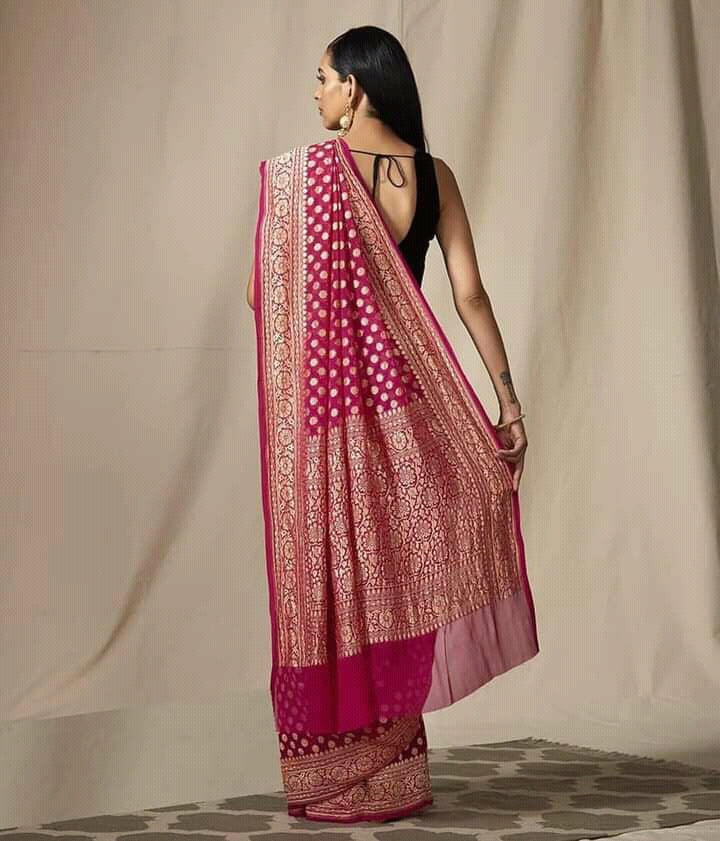 Designer Rani Pink Khaddi Georgette Saree online
