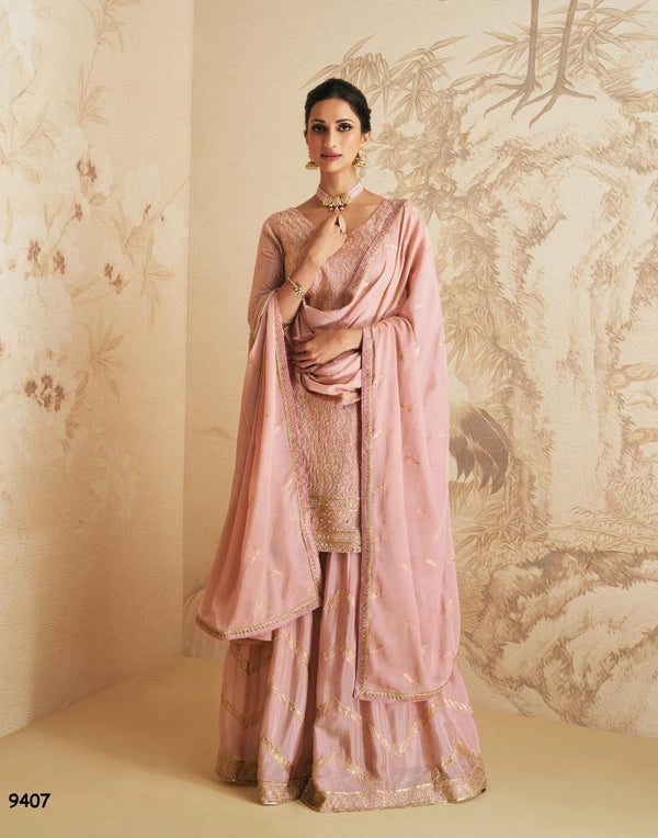Pink Indo Western Sharara Set