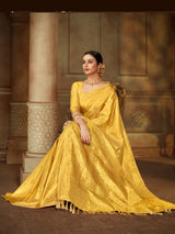 Kanjivaram Silk Saree in Yellow