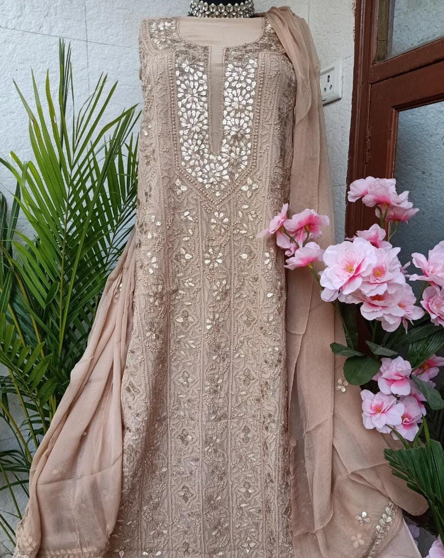 Designer chikankari 2025 suits online shopping