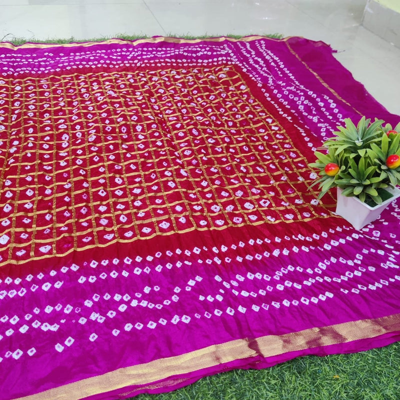 Black Bandhani Silk Gharchola Dupatta