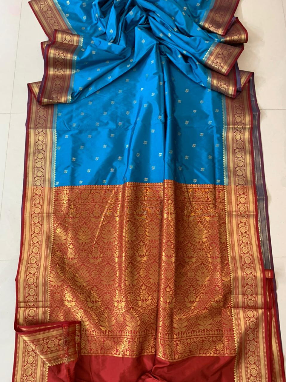 Banarasi Silk Saree In Blue,Upada Silk Saree,Silk Sarees Online 