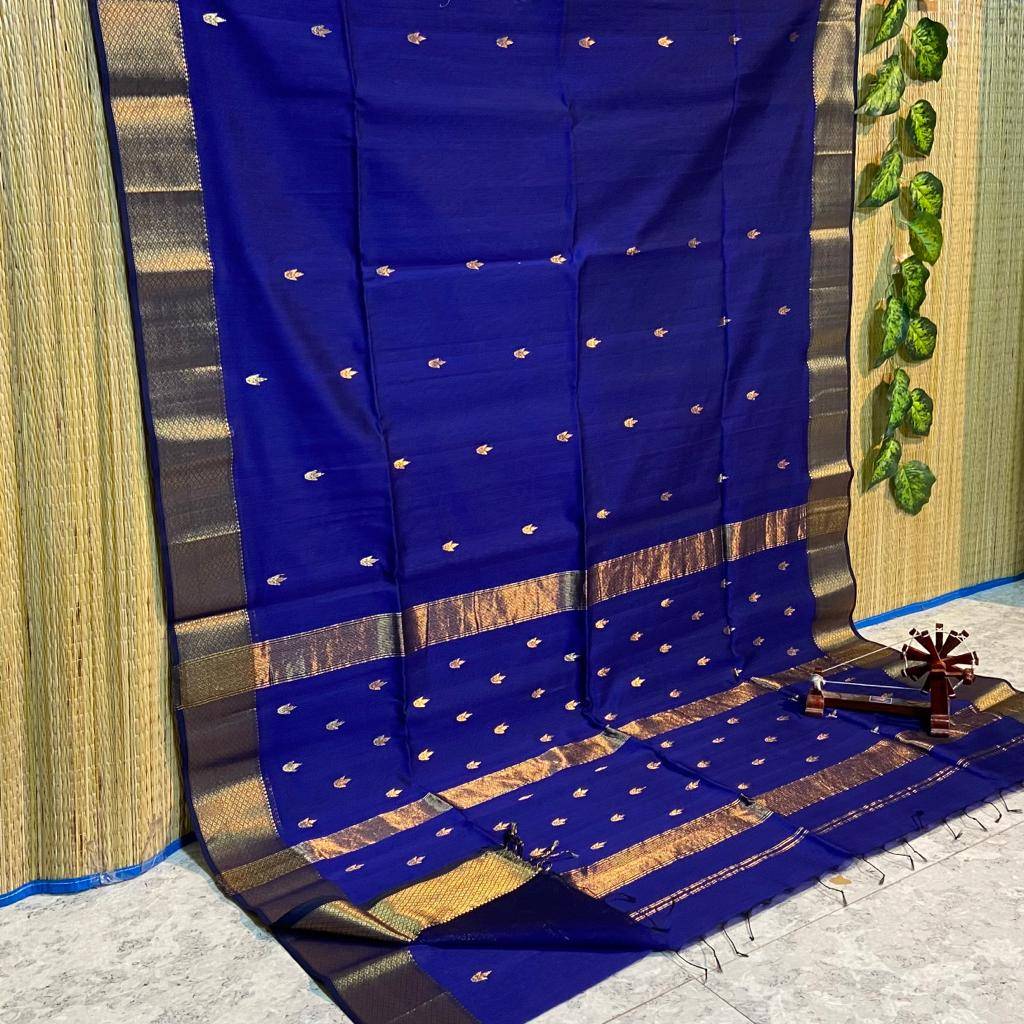 Maheshwari Silk Saree In Blue