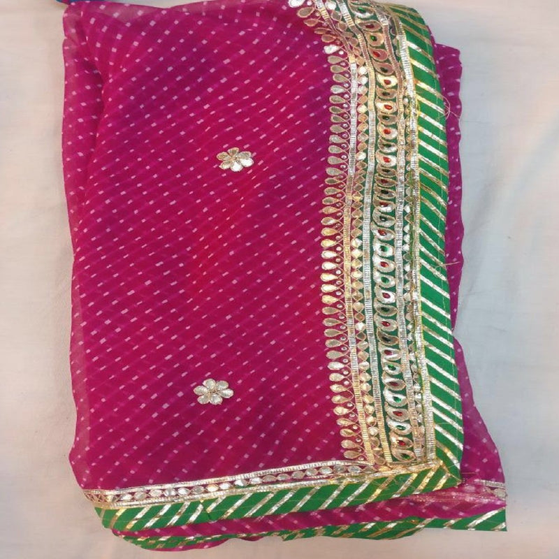 Mothra Gota Patti Saree In Rani Pink,Get This,Rajasthani Saree,Have Now,Wedding Wear Saree